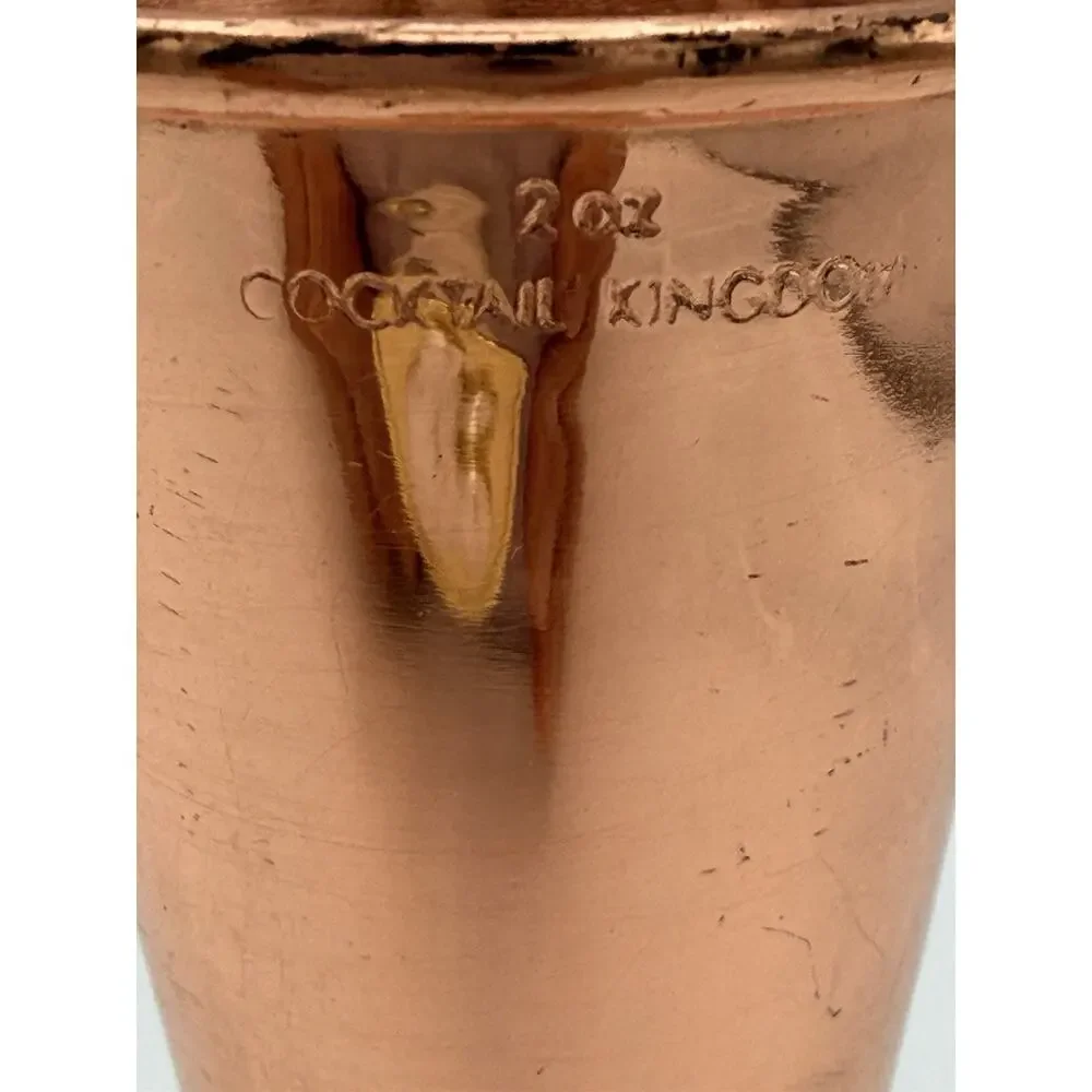 Copper Plated Cocktail Jiggers by Cocktail Kingdom.